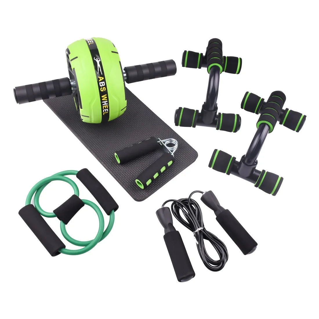 Resistance bands push-up bar and abdominal trainer fitness set in choice of four colours
