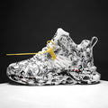 Men's camouflage pattern high-top basketball shoes with microfiber upper and rubber sole