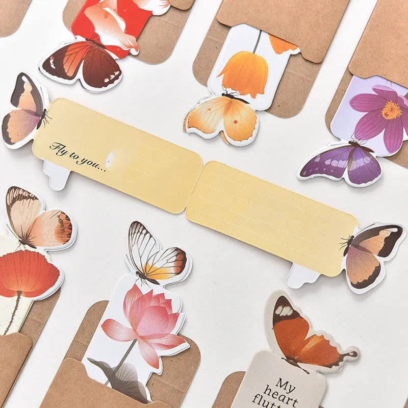 Cute butterfly design paper bookmark, 13.5 cm long and 5.5 cm wide.
