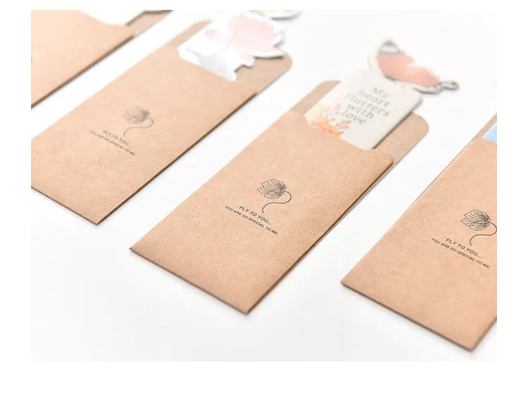 Cute butterfly design paper bookmark, 13.5 cm long and 5.5 cm wide.