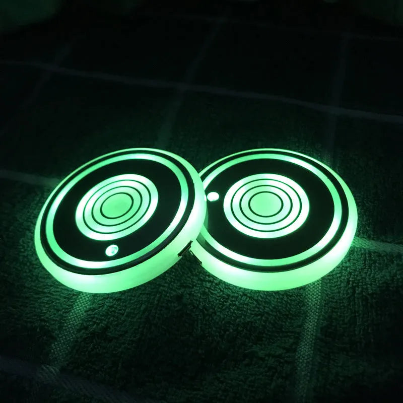 LED luminous water coaster, 68mm acrylic cup mat for car atmosphere light and home use