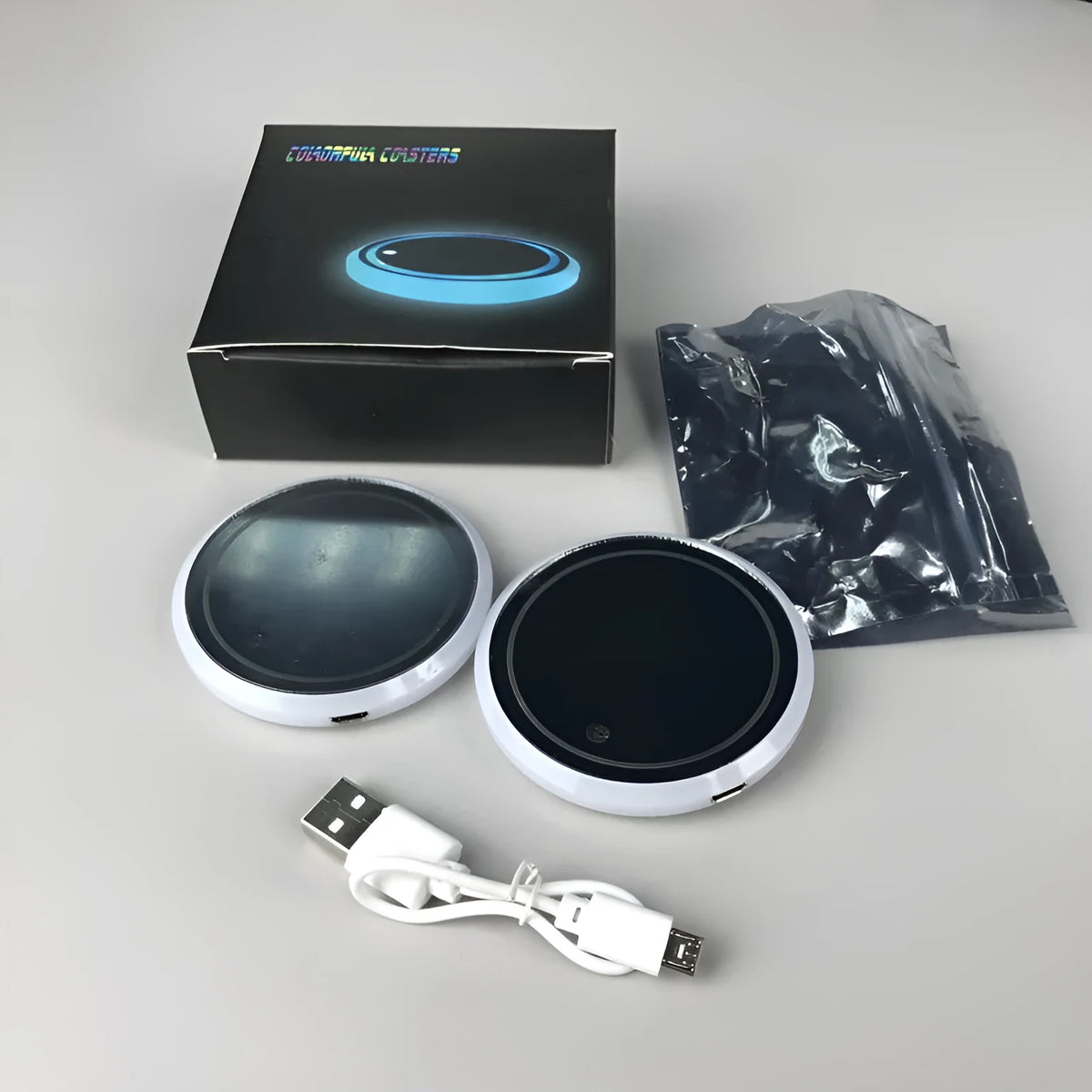 LED luminous water coaster, 68mm acrylic cup mat for car atmosphere light and home use