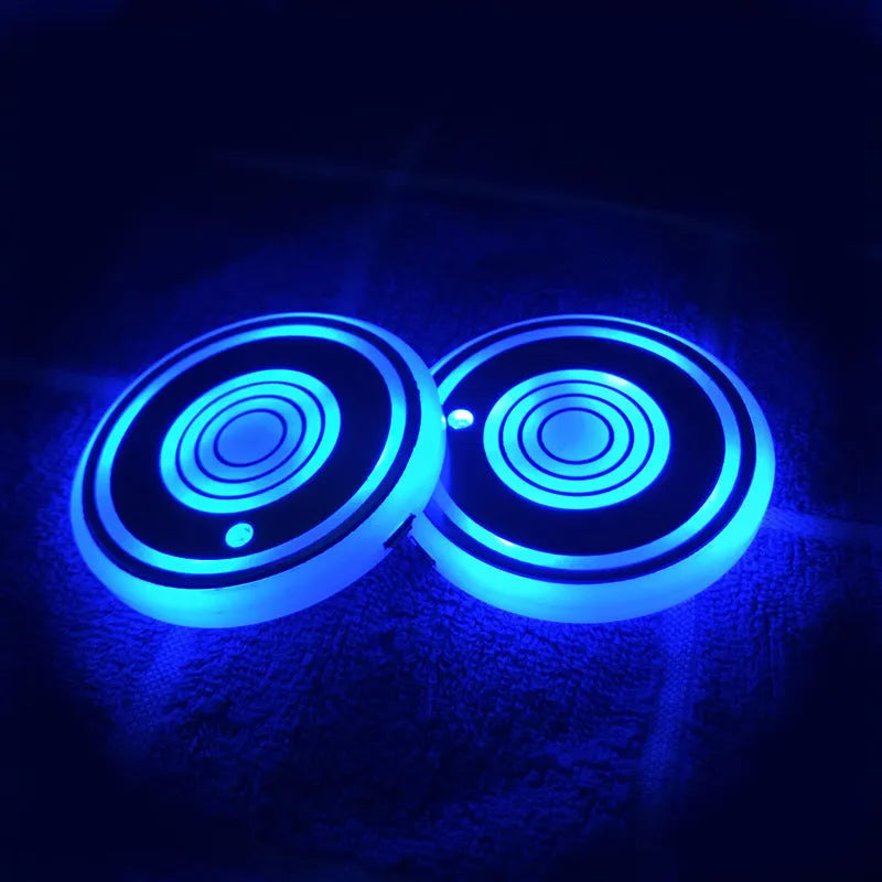 LED luminous water coaster, 68mm acrylic cup mat for car atmosphere light and home use
