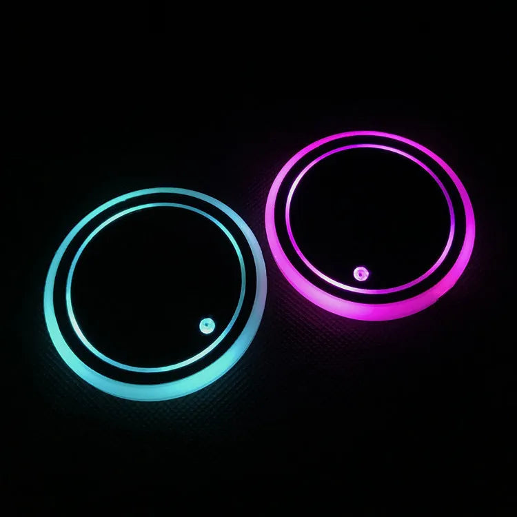 LED luminous water coaster, 68mm acrylic cup mat for car atmosphere light and home use