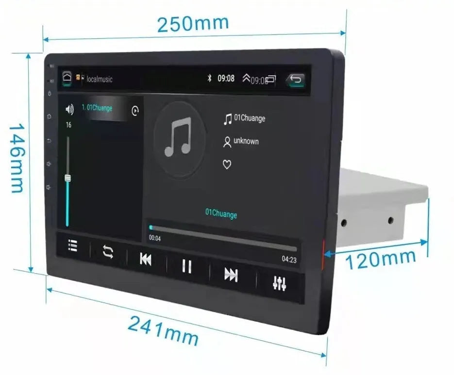 Large LCD rotating screen car navigator with black casing for GM vehicles