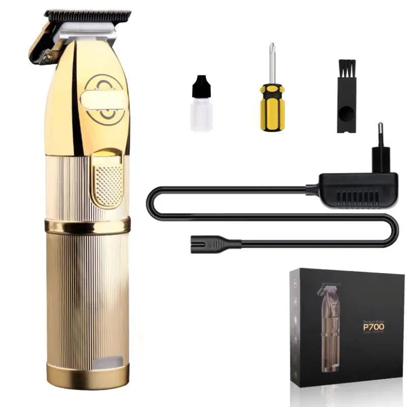 Gold cordless hair cutting machine with dual power supply, 2880 model barber clipper