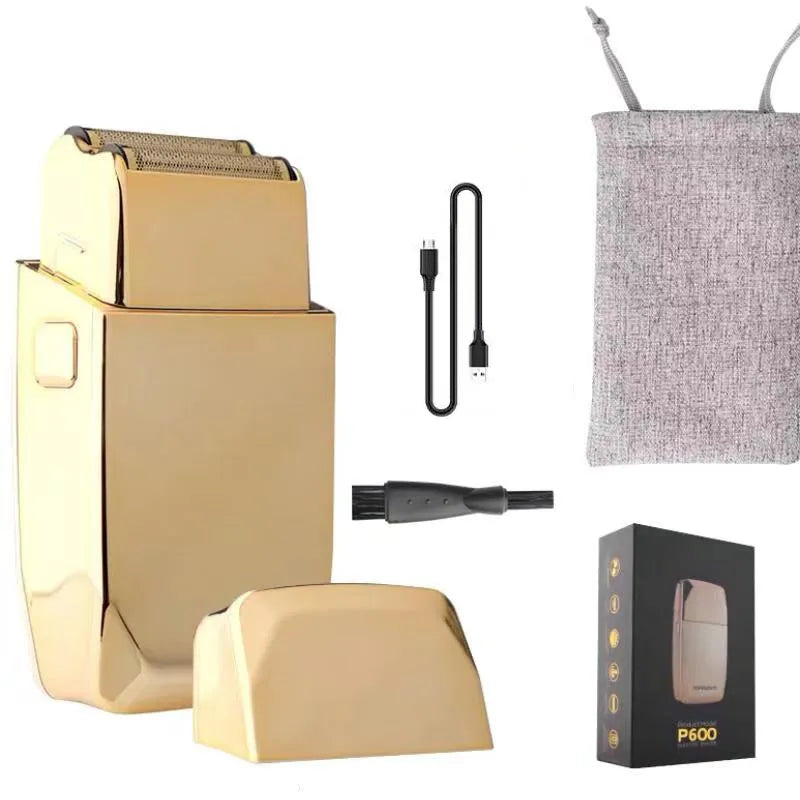 Gold cordless hair cutting machine with dual power supply, 2880 model barber clipper