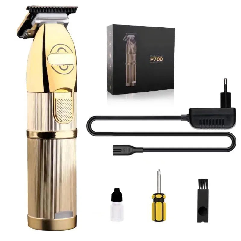Gold cordless hair cutting machine with dual power supply, 2880 model barber clipper