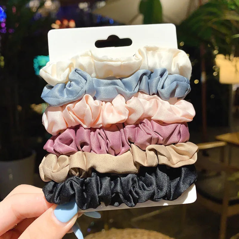 Children's hair accessories set showing small intestine rings and large intestine ropes in autumn colours