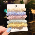 Children's hair accessories set showing small intestine rings and large intestine ropes in autumn colours