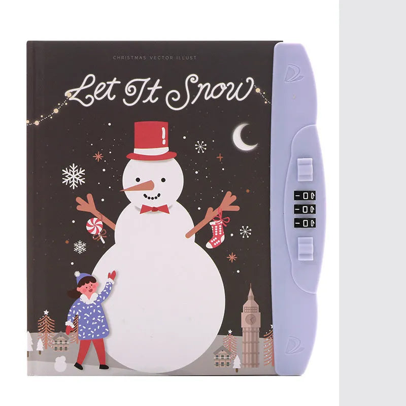 Children's lockable diary notebook with colourful cartoon cover, wire-o binding, and a small padlock.