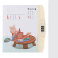 Children's lockable diary notebook with colourful cartoon cover, wire-o binding, and a small padlock.