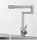 Silver stainless steel duplex mixing tap with 360-degree rotating design and lift-type handles