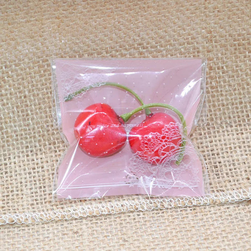 Pink self-adhesive plastic bags for handmade soap packaging in 100 pack