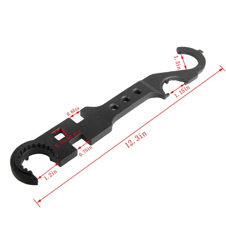 Black AR15 M4 dual-purpose armourer's wrench made from 40Cr alloy steel