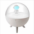 USB-powered cartoon LED night light with modern design showing white or blue light options