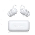 White soft silicone ear plugs for noise reduction, individually packed single pair