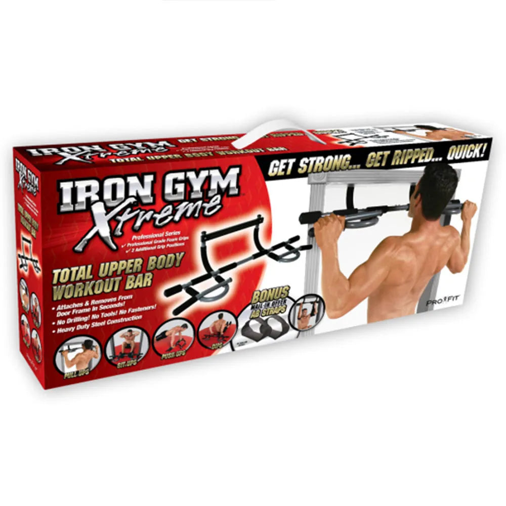 Black steel pipe pull-up bar with tension bar for indoor fitness training