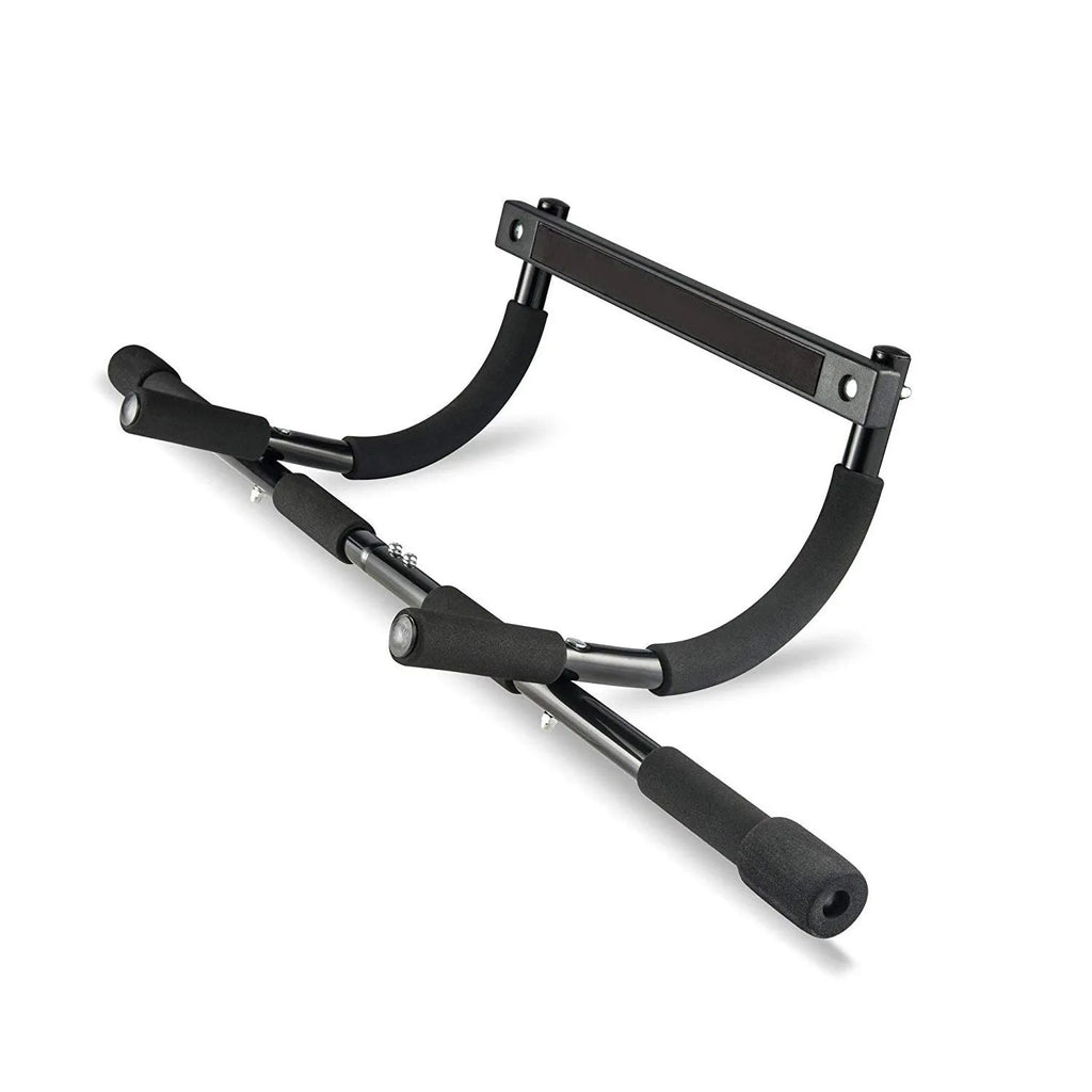 Black steel pipe pull-up bar with tension bar for indoor fitness training