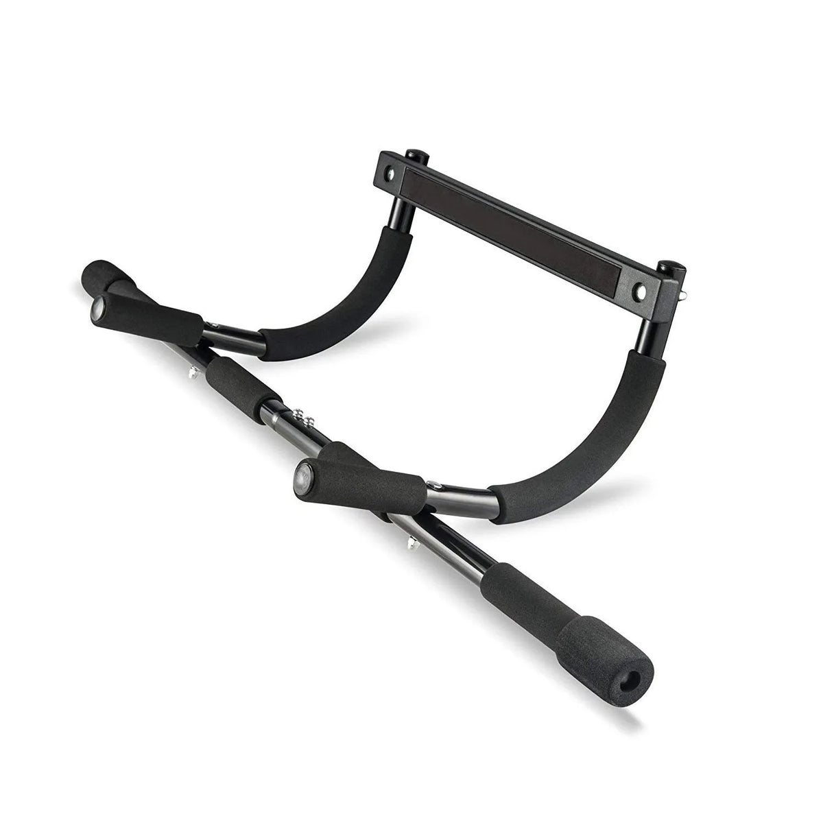 Black steel pipe pull-up bar with tension bar for indoor fitness training