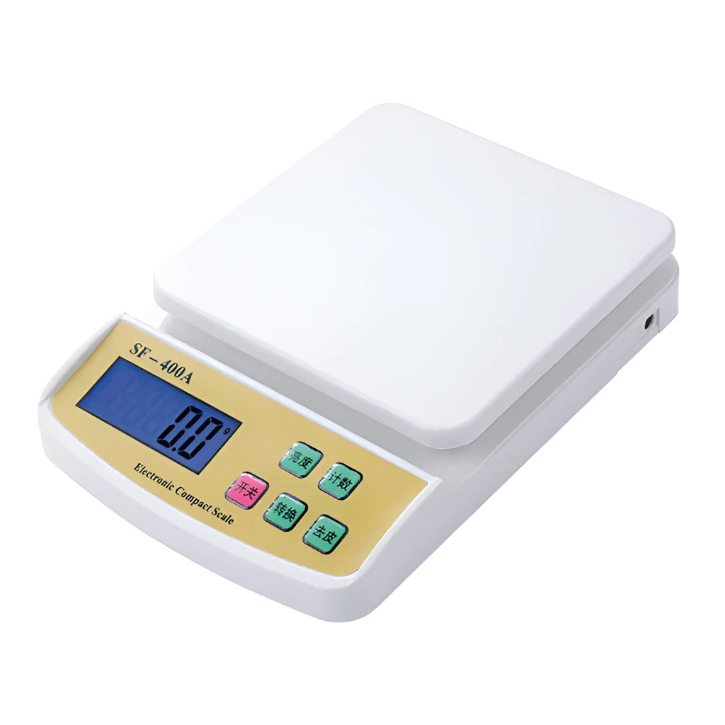 SF-400A electronic kitchen food scale with digital display showing weight measurement