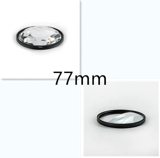 77mm half moon mirror split focus camera filter with cleaning cloth and protective case