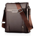 Medium black PU leather men's shoulder bag with single strap and zipper closure