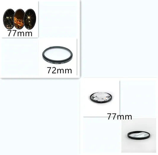 77mm half moon mirror split focus camera filter with cleaning cloth and protective case