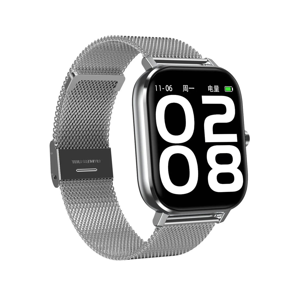 Smart bracelet with 1.54-inch tempered glass screen showing health metrics display