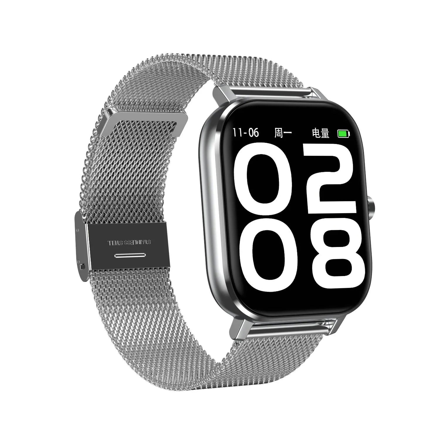 Smart bracelet with 1.54-inch tempered glass screen showing health metrics display