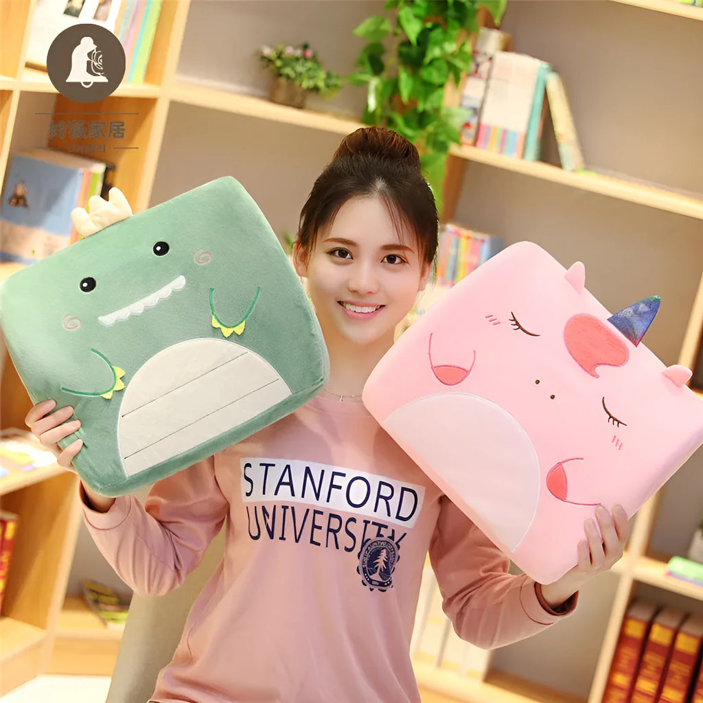 Office car cushion with cartoon design featuring removable memory foam inner core