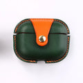 Leather earphone case for AirPods Pro, 120mm x 22mm x 2.2mm, in White, Brown, Blue Orange, Green Orange or Orange Blue