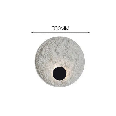 White modern iron wall lamp in 30cm or 50cm diameter size.
