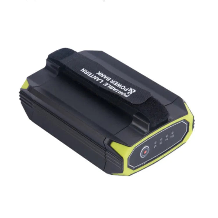 Green aluminium alloy camping light with LED array and push button dimming control