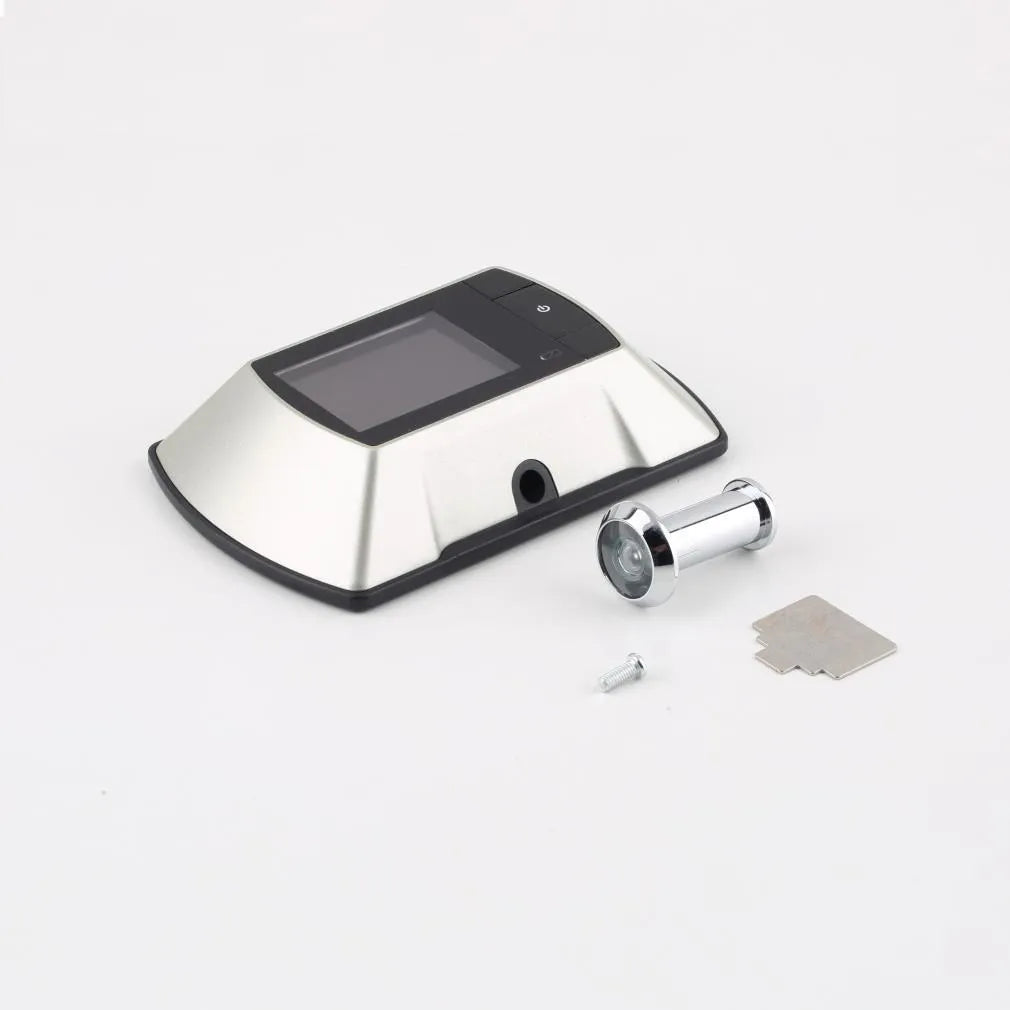 Wireless digital door peephole with indoor LCD monitor and outdoor camera for DIY installation.