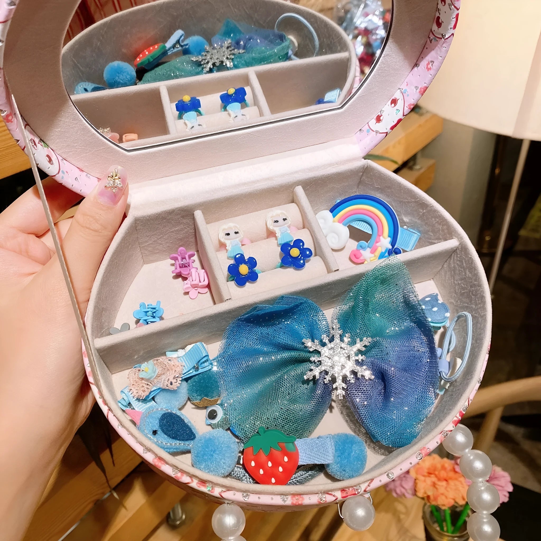 Cocoli series girls princess fabric headdress and hair clip jewellery set in gift box