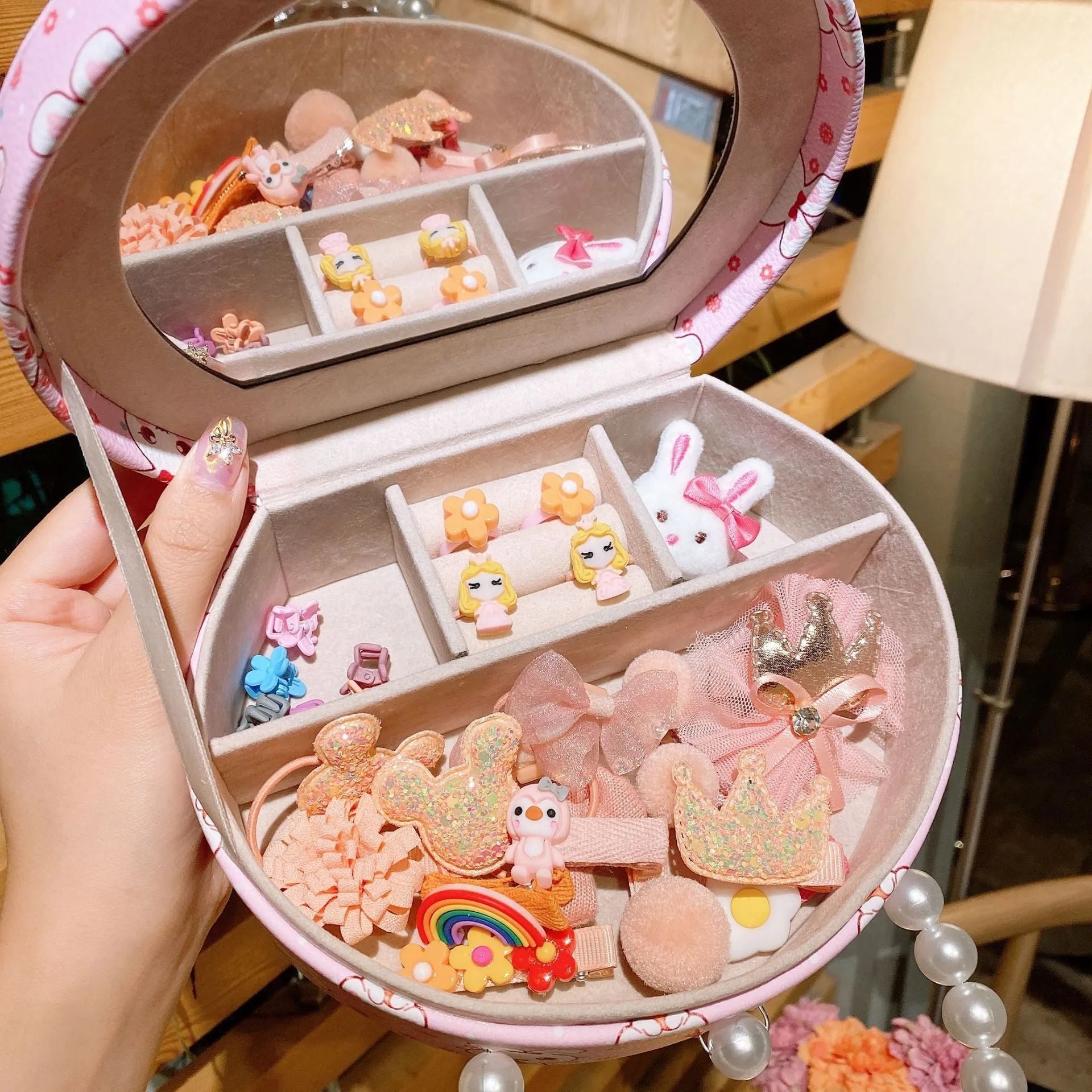 Cocoli series girls princess fabric headdress and hair clip jewellery set in gift box
