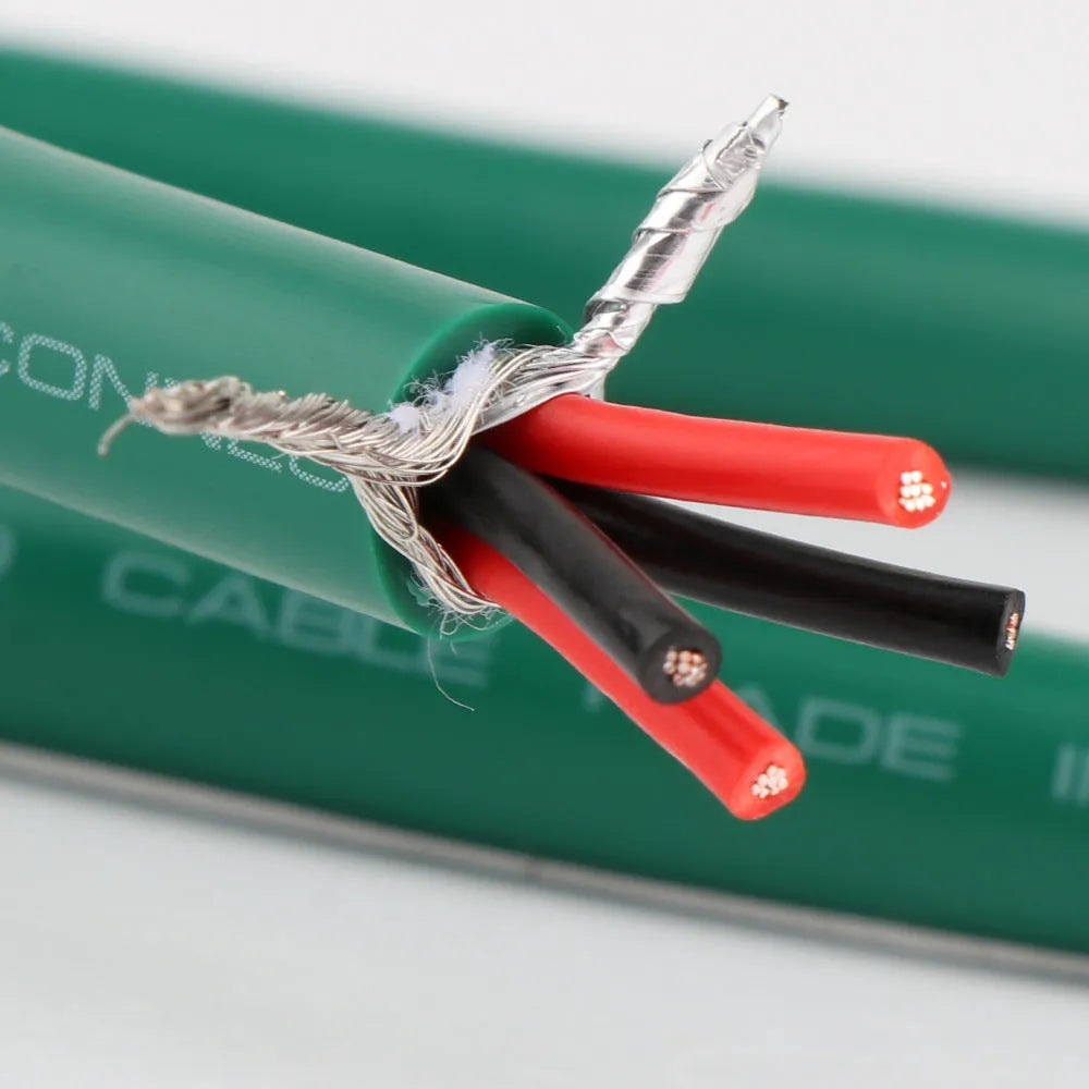 4-core shielded audio interconnect cable with silver-plated copper conductors and Budweiser RCA connectors