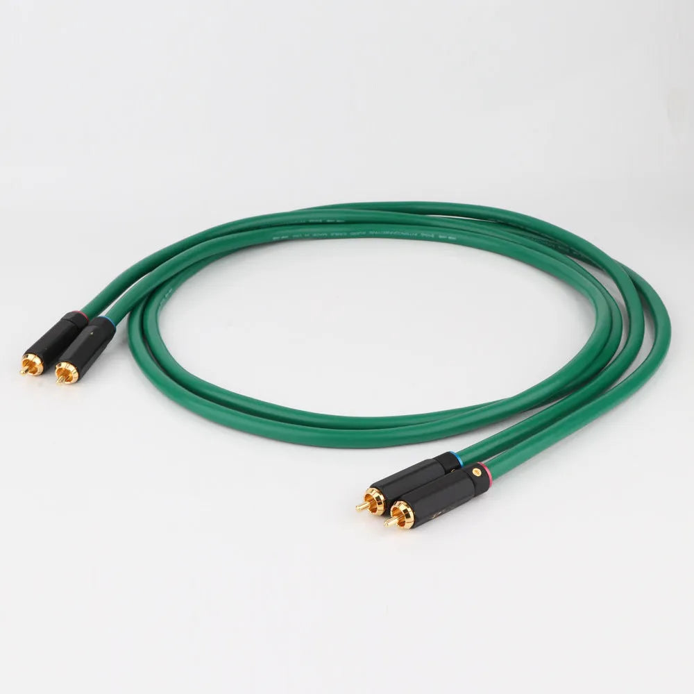 4-core shielded audio interconnect cable with silver-plated copper conductors and Budweiser RCA connectors
