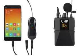 Black Little Bee X3 lavalier wireless microphone with clip and USB-C charging port.