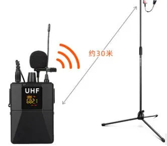Black Little Bee X3 lavalier wireless microphone with clip and USB-C charging port.