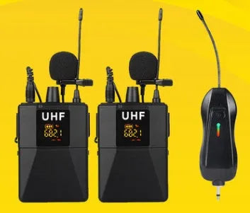 Black Little Bee X3 lavalier wireless microphone with clip and USB-C charging port.