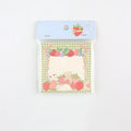 Kawaii 80x80mm memo pad with 100 paper sheets and strawberry milk berry cover design