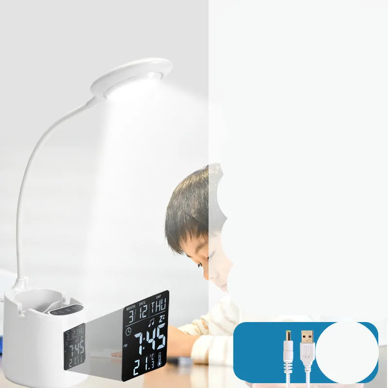 White USB desk lamp with touch switch for study and eye protection