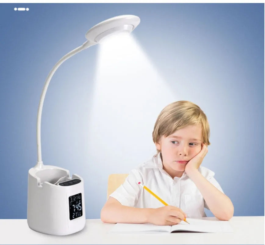 White USB desk lamp with touch switch for study and eye protection