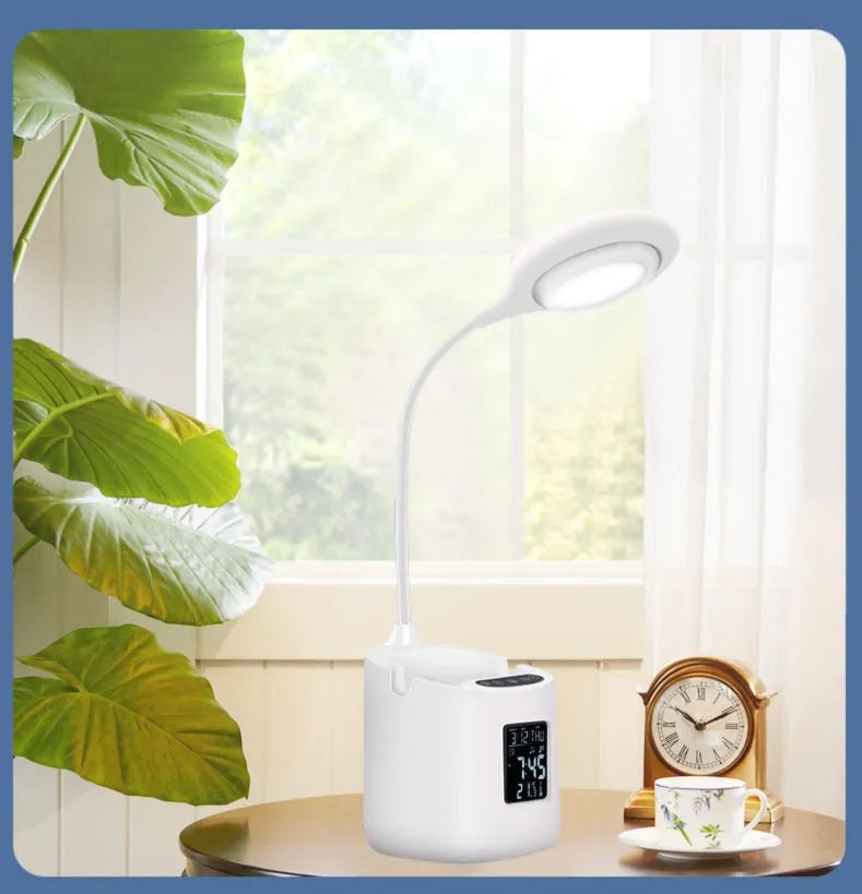 White USB desk lamp with touch switch for study and eye protection