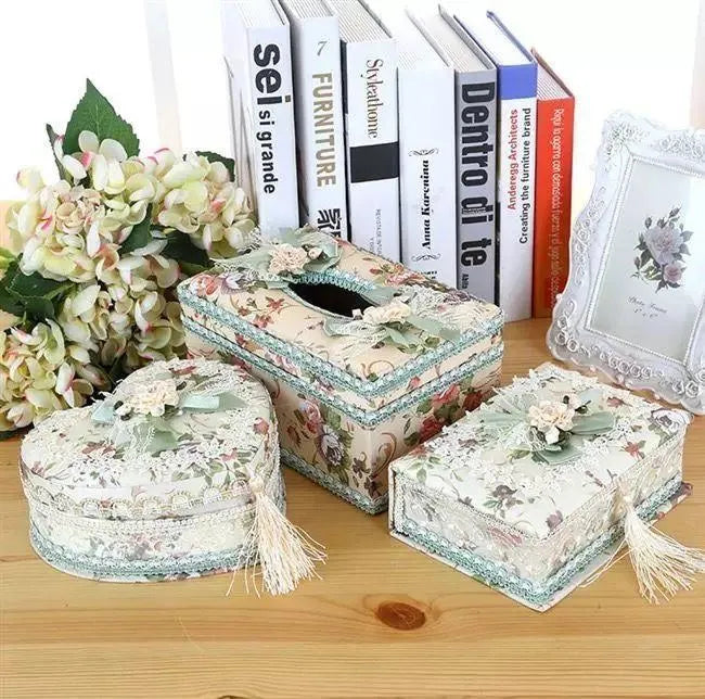 Ceramic tissue box jewellery organiser in bright pink, green or apricot colours