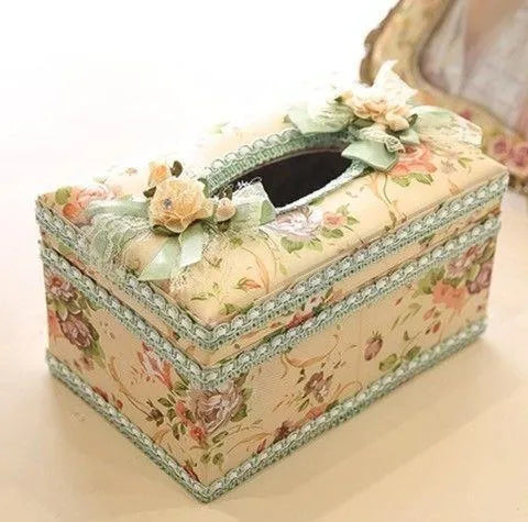 Ceramic tissue box jewellery organiser in bright pink, green or apricot colours