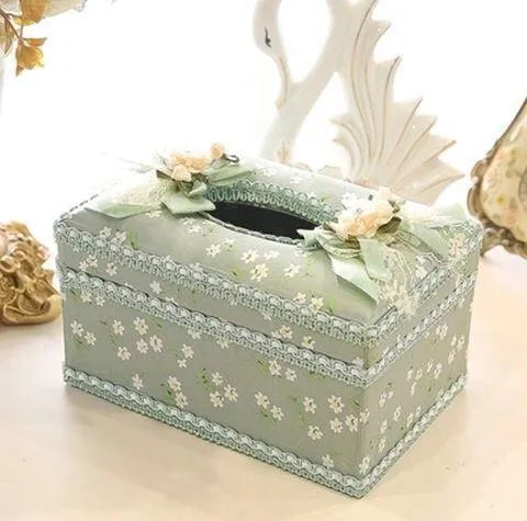 Ceramic tissue box jewellery organiser in bright pink, green or apricot colours