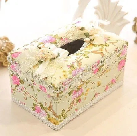 Ceramic tissue box jewellery organiser in bright pink, green or apricot colours